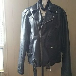 Vintage 70 men's leather motorcycle. Jacket